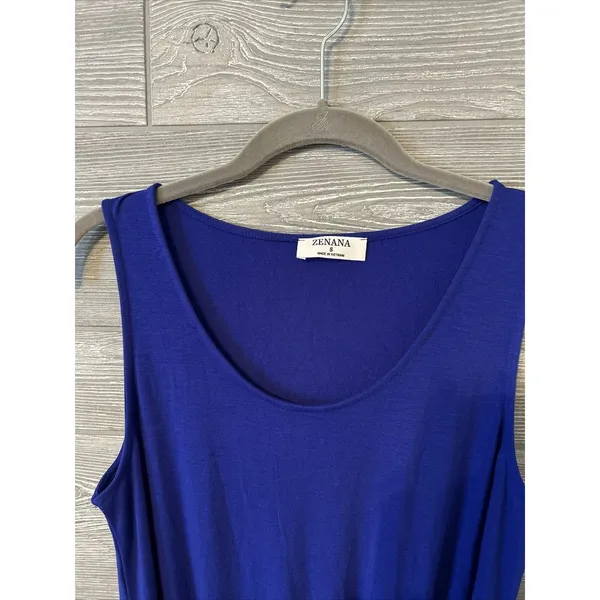 ZENANA Royal Blue Sleeveless Drawstring Waist Romper‎ Women's Size S - Image 2