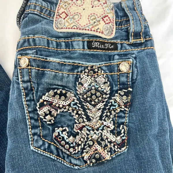 Miss Me Women's Boot Cut Jeans with Embellished Pocket - Image 3