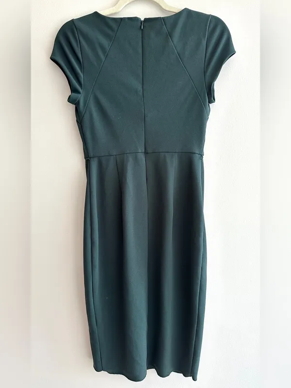 Express Cap Sleeve Fitted Sheath Business Casual Work Dress, Emerald Green, XS - Image 10