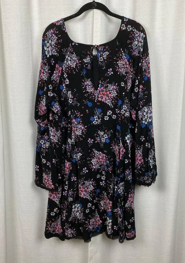 Torrid Black&Pink Floral Challis Mini Dress Sz.24W - Image 9