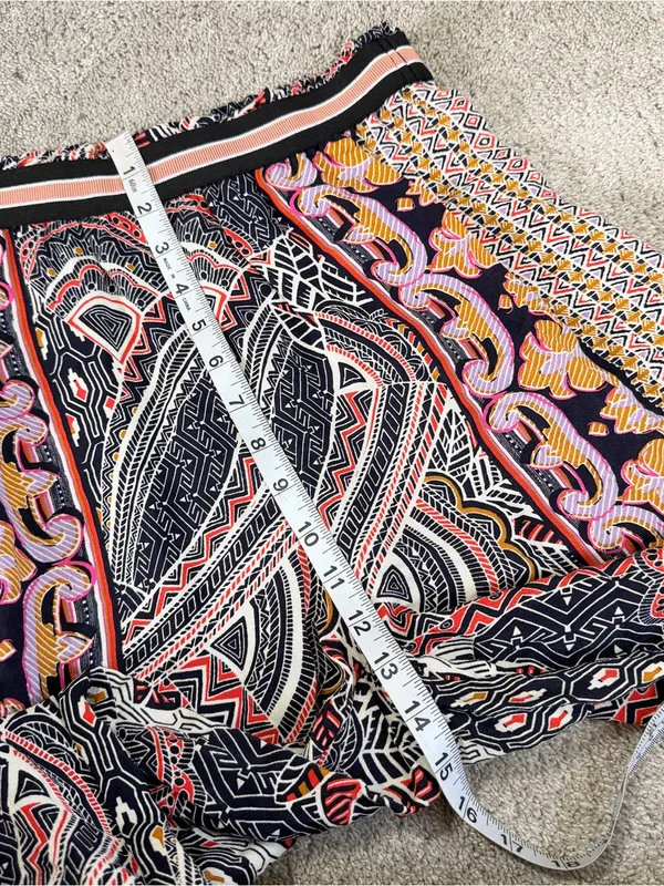 Maeve By Anthropologie Rooibos Cropped Wide Leg Pants Boho in Geometric Floral S - Image 11