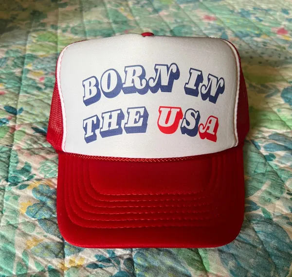 Born In The USA Trucker Hat Red - Image 2