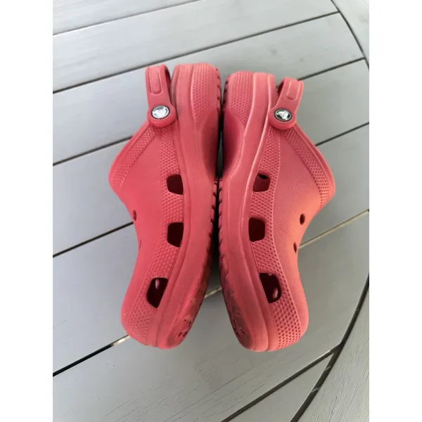 Crocs Classic Clogs Red Slip On Shoes Men 9 Women 11 Unisex Lightweight Comfort - Image 5