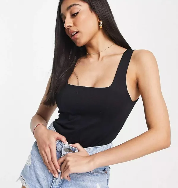 Abercrombie & Fitch seamless corset bodysuit in black size small - Image 2