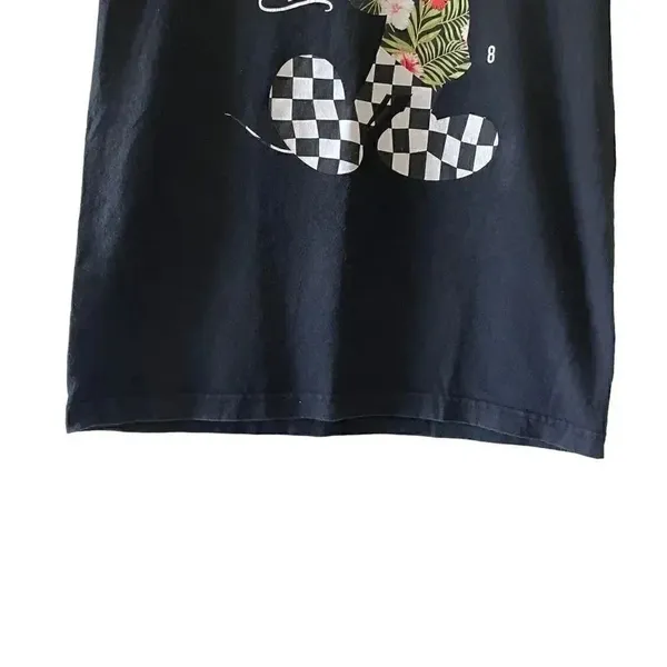RARE NEFF DISNEY Retro Vans FLORAL STARS MICKEY MOUSE BLACK SHIRT VANS SZ M #13 - Image 4