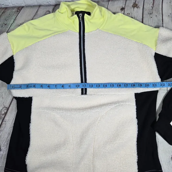 Sanctuary Womens Quarter Zip Sherpa Fleece Pullover CT3228MX2 Cream Neon S‎ - Image 7