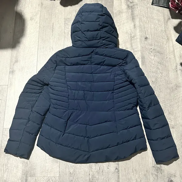 Tommy Hilfiger Women's Jacket Coat Navy Blue Zip Hood Pockets Quilted Packable - Image 3
