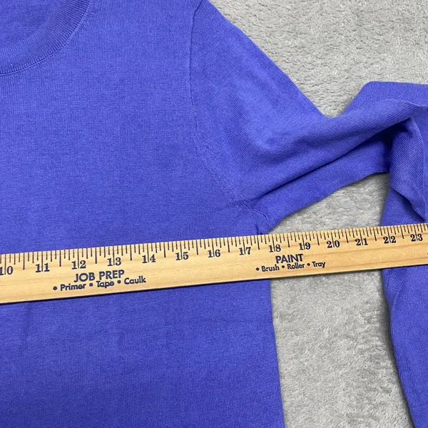 J.Crew Teddie Sweater Womens Medium Blue Cotton Crewneck CF165 - Image 5