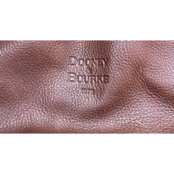 Vintage Dooney & Bourke Dark Brown Leather Drawstring Shoulder Bag Purse RARE - Image 4