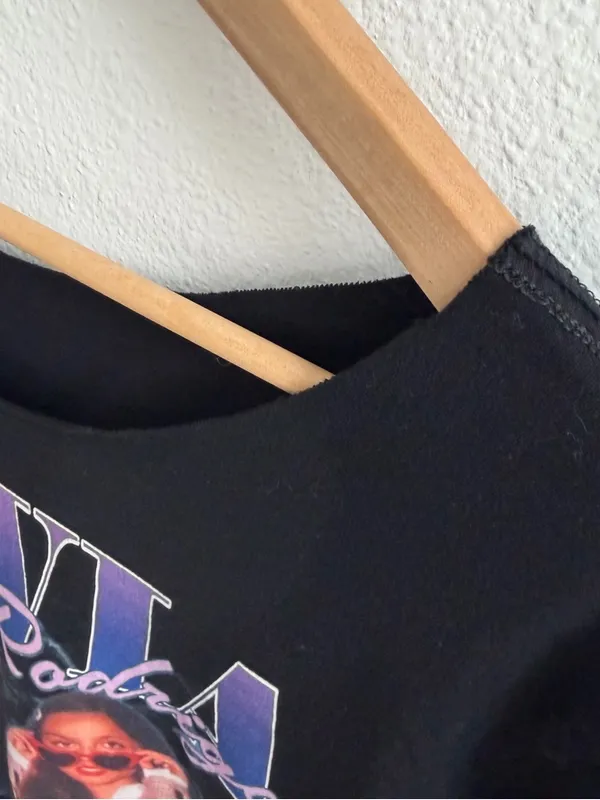 Olivia Rodrigo off-the-shoulder black graphic tee - Image 5