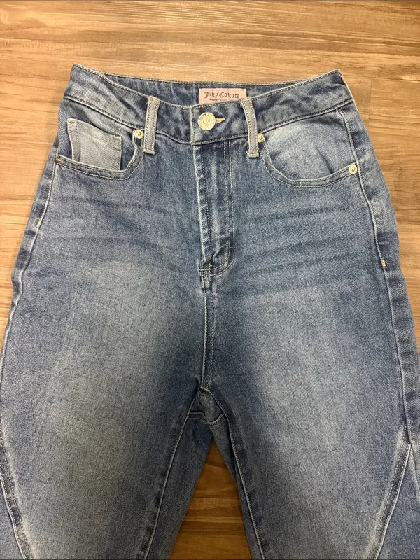 Juicy Couture 2 of Hearts Venice Jeans 00/23 Y2K Heart Pockets McBling $110 - Image 3