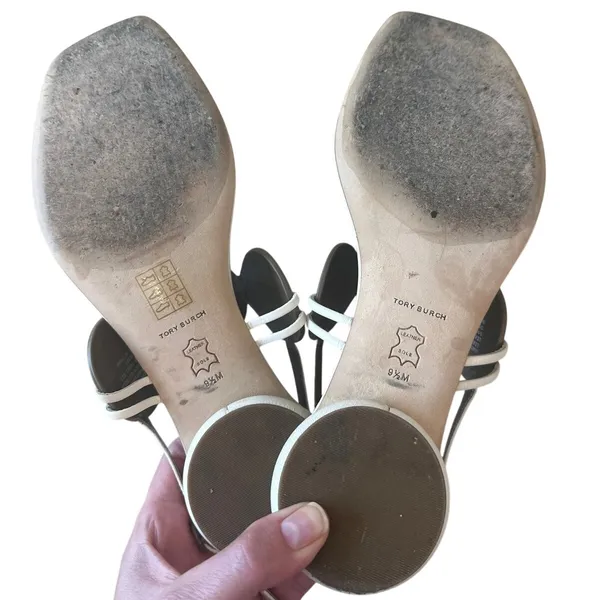 Tory Burch Marquetry Disk Sandal Cream Toasted Sesame‎ 9.5 - Image 6