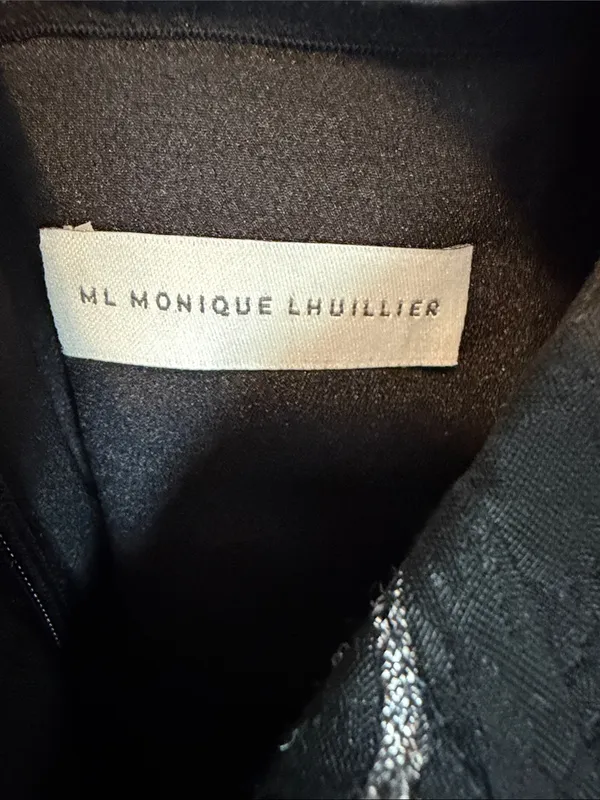 ML Monique Lhuillier Naomi Strapless Floral Jacquard Mini Dress Black Sz 4 NWOT - Image 4
