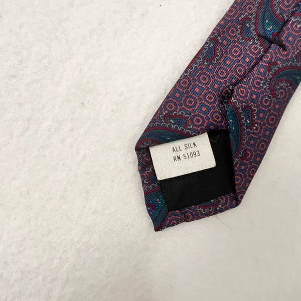 Mallards Neck Tie Silk Purple Multicolor Presley Geometric Hand Sewn USA - Image 6