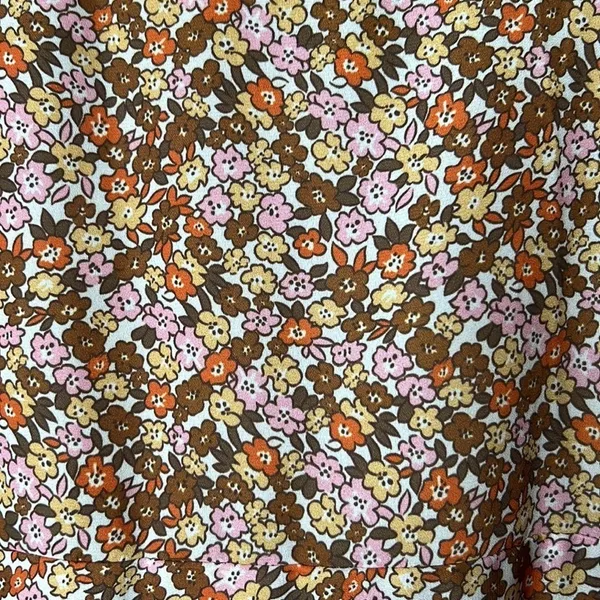Hand Crafted Flower Midi Dress Size M Brown Size M - Image 2
