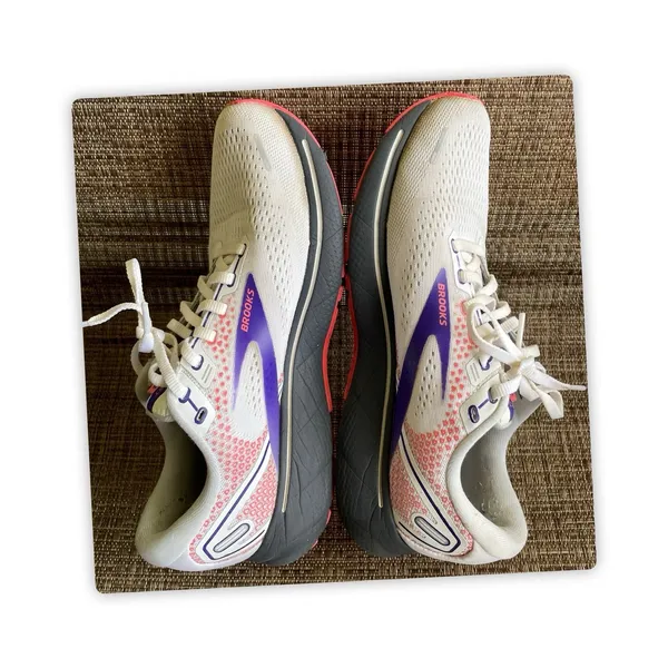 Brooks Womens Ghost 14 1203561B192 White/Purple Running Shoes Sneakers Size 10 B - Image 4