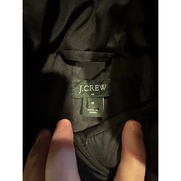 J. Crew Black Quilted Down Zip Up Jacket Coat Women's Size‎ Medium Black Classic - Image 9