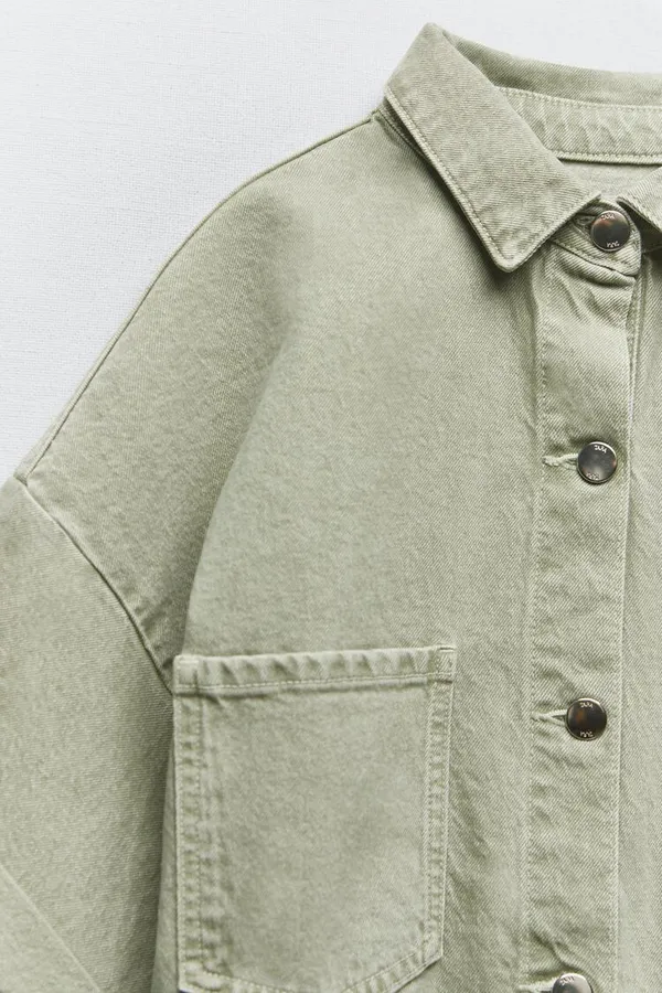romper jumpsuit denim jeans olive green - Image 7