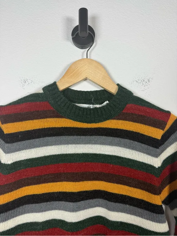 Vintage Genesis Striped Sweater Womens Small Acrylic Wool Made Korea - Image 4