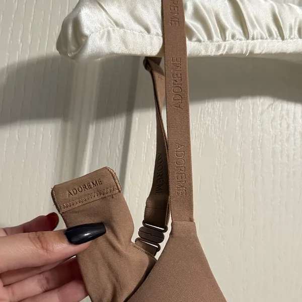 NWT Adore Me Natalya Plunge Push Up Bra Beaver Fur Beige Neutral‎ 38C Minimalist - Image 3