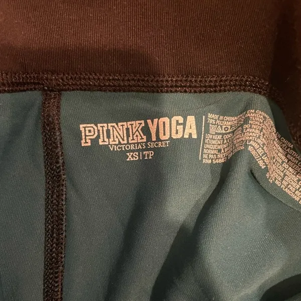 PINK by Victoria’s‎ Secret Cropped Teal Geometric Yoga Leggings XS - Image 4