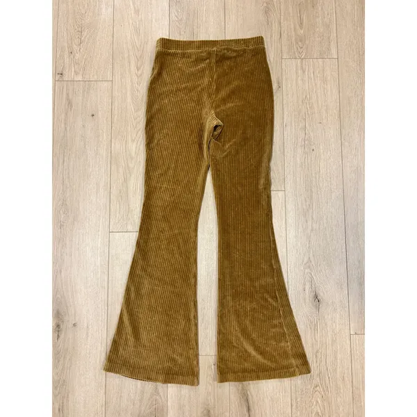 Aerie Mustard Gold Corduroy Flare Leggings High Waisted Size M Long Ribbed Pants - Image 5