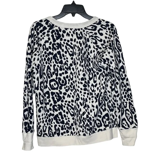 Gap Cotton‎ Pullover Sweatshirt Women Small Leopard Print Long Sleeve Crewneck - Image 8