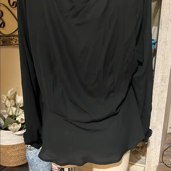 Modcloth Black Ruched Long Sleeve Blouse - Image 6
