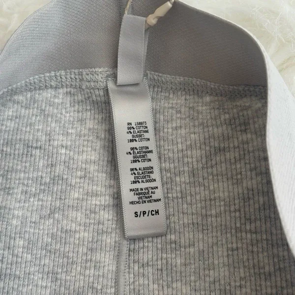 Skims Cotton Rib Boxer Light Heather Grey Size Small - Image 7