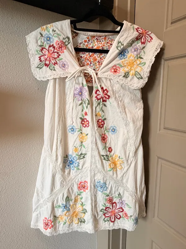 Free People White Embroidered Dress - Image 5