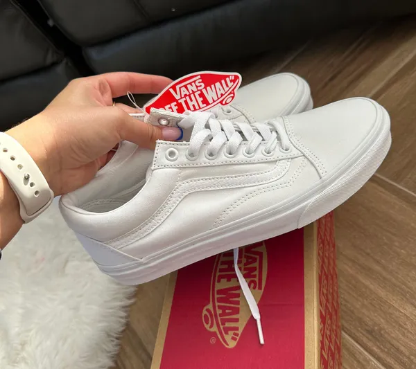 Vans Old Skool White Size 9 - Image 5