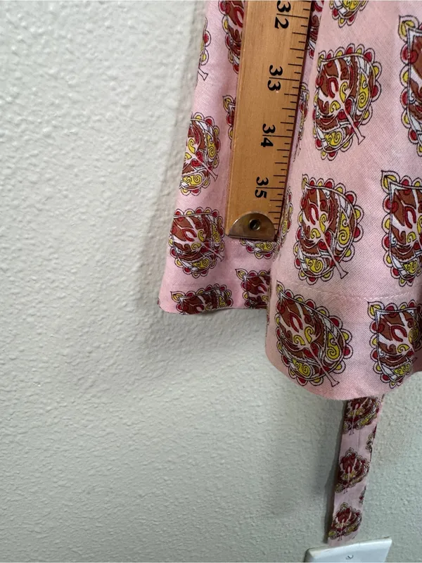 Roller Rabbit Pink Mini Wrap Dress Womens M Casual Summer Luxury Boho Classic - Image 5