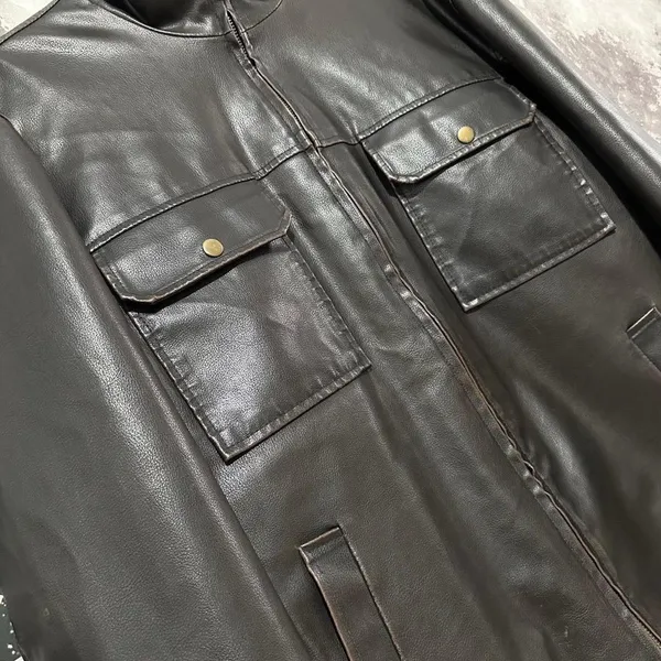 Accents Collection Faux Leather Sherpa Utility Jacket - Image 3