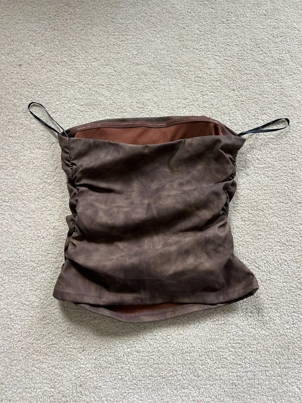 SHEIN brown leather going out top - Image 2