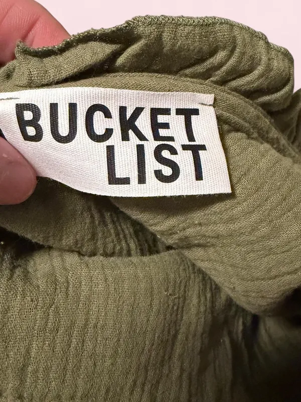 BUCKETLIST Olive Green Wide-Leg Sleeveless Jumpsuit - Image 4