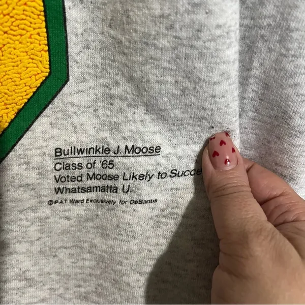 Vintage Bullwinkle Moose “Whatsamatta”‎ University Pullover Sweater - Image 5