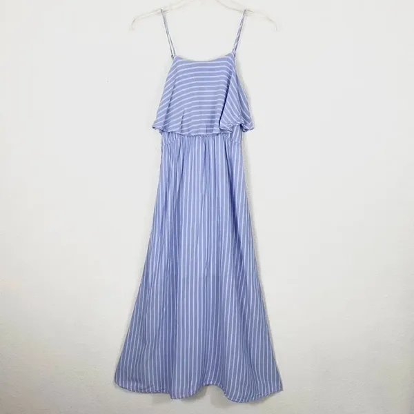 After Market Light Blue & White Striped Midi Dress - Image 3