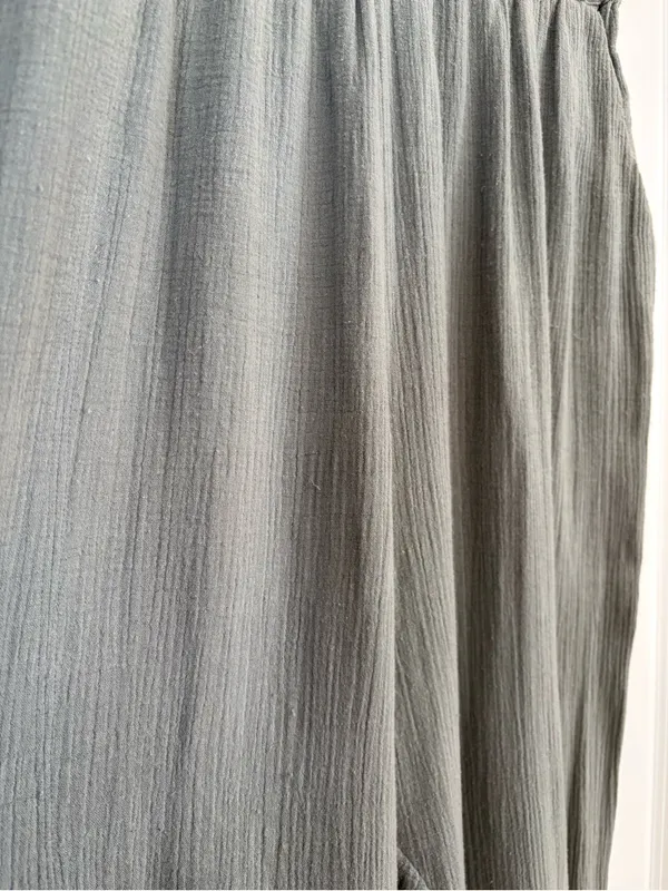 Apiece Apart Organic Cotton Gauze Sage Green Harem Pants Size Medium - Image 3