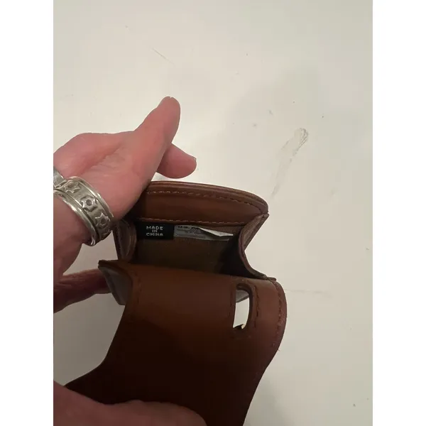 Vintage Tan Leather Coach Flip Phone Belt Carry Case Wristlet NWT - Image 10