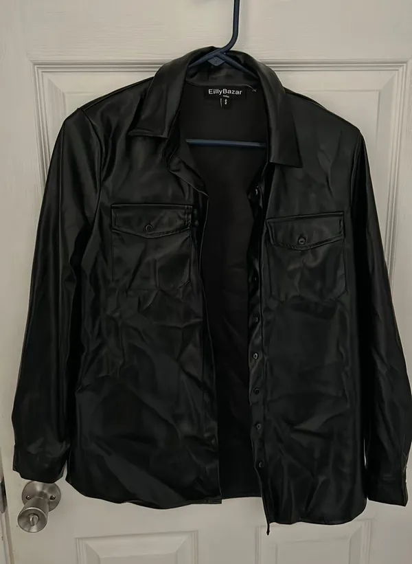 Pleather Shirt/jacket Black - Image 3