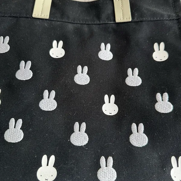 Miffy 2WAY Siffler Tote Bag Handbag Monogram Pattern Habitas 2 Way Black - Image 3