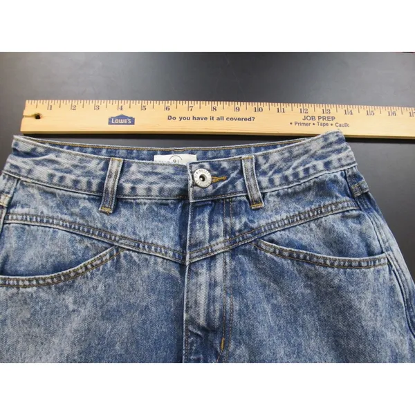 Cotton On 91 Denim Mini Skirt Blue Stone Acid Wash High Rise A Line Retro 6 - Image 6