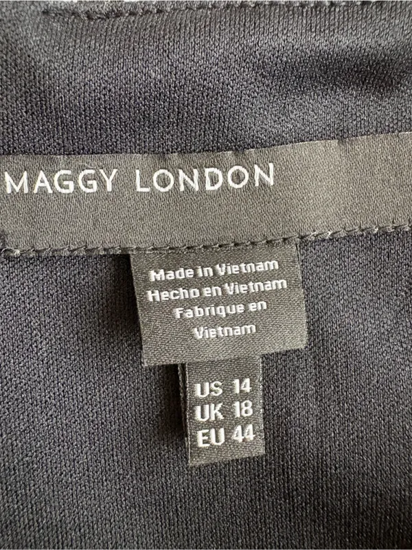 Maggy London Black and White Patterned Midi Dress - Image 6