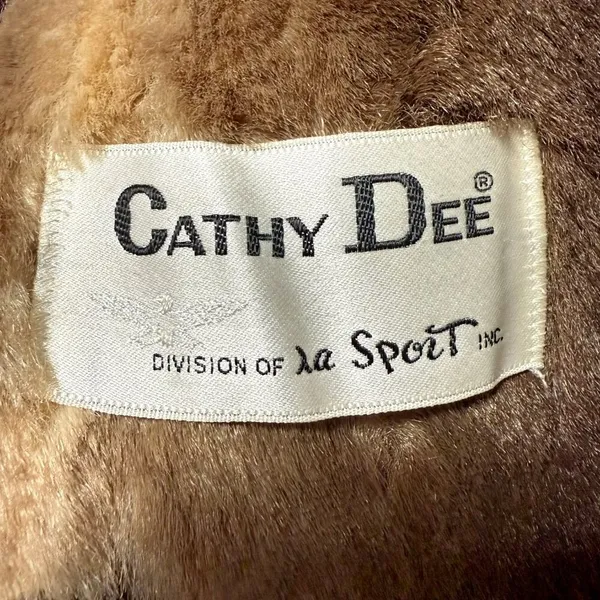 Vintage Faux Fur Coat Brown Size L - Image 6