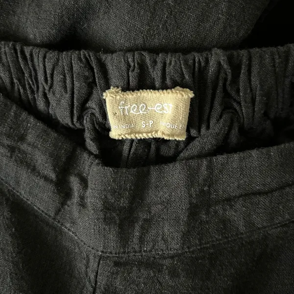 Free People Free-est Linen Viscose Black Wide Leg Pants OB1263884 Size Small - Image 6