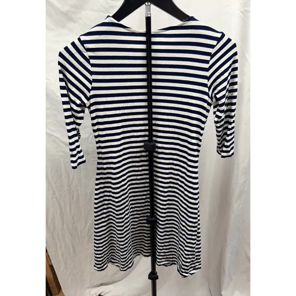 Seraphine Navy/White Striped Maternity and Nursing A-Line Soft Jersey Dress Sz 6 - Image 7