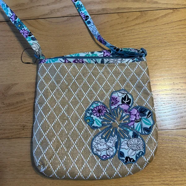 Vera‎ Bradley Penelope Garden Beach Crossbody Tan Bag Purse - Image 4