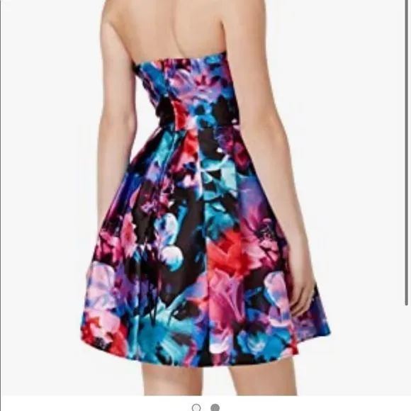 B Darlin floral sweetheart‎ strapless dress size 3/4 - Image 6