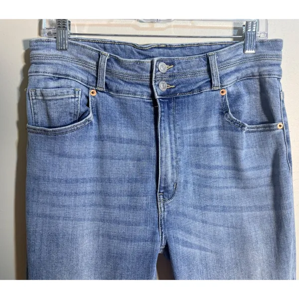 Artemis Vintage Flare Jeans 15/31 Light Wash Double Button High Rise Stretch‎ - Image 6
