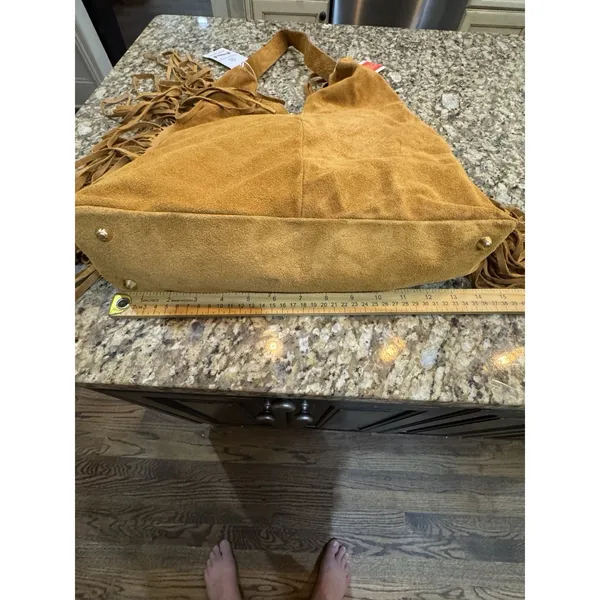 Divina Firenze Fringe Suede Leather Hobo Bag Southwestern Festival Boho - Image 12